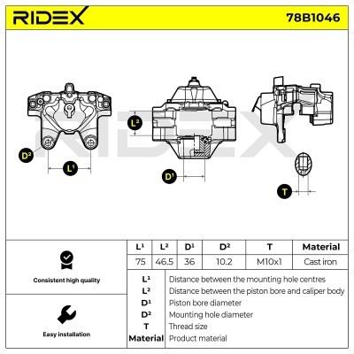 Zacisk Hamulcowy RIDEX 78B1046 78B1046 - foto 6