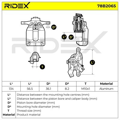 Zacisk Hamulcowy RIDEX 78B2065 78B2065 - foto 7