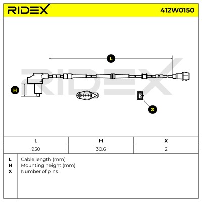 Czujnik ABS RIDEX 412W0150 412W0150 - foto 7