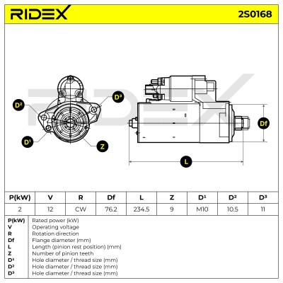 Rozrusznik RIDEX 2S0168 2S0168 - foto 7