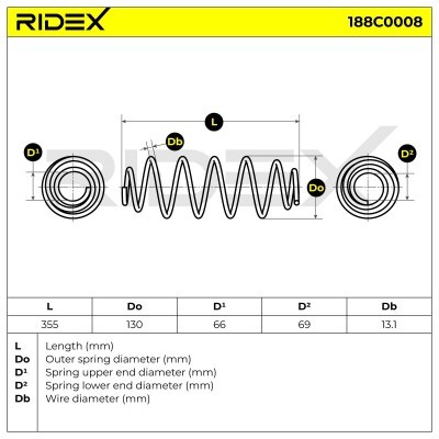 Sprężyna Zawieszenia RIDEX 188C0008 188C0008 - foto 4