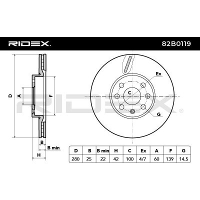 Tarcza hamulcowa RIDEX 82B0119 82B0119 - foto 4