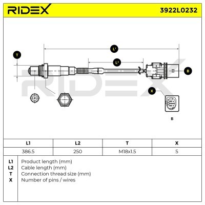 Sonda Lambda RIDEX 3922L0232 3922L0232 - foto 5