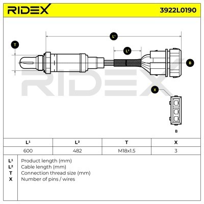 Sonda Lambda RIDEX 3922L0190 3922L0190 - foto 5