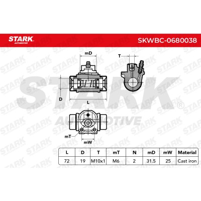 Cylinderek hamulcowy Stark SKWBC-0680038 SKWBC-0680038 - foto 7