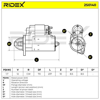 Rozrusznik RIDEX 2S0140 2S0140 - foto 7