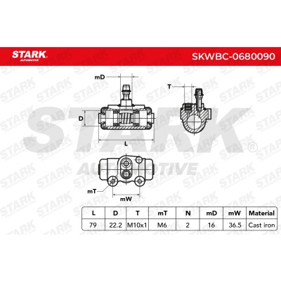 Cylinderek hamulcowy Stark SKWBC-0680090 SKWBC-0680090 - foto 5