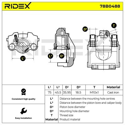 Zacisk Hamulcowy RIDEX 78B0488 78B0488 - foto 6