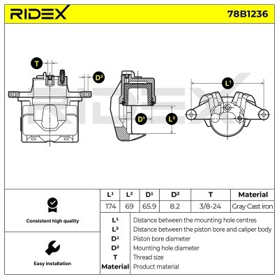 Zacisk Hamulcowy RIDEX 78B1236 78B1236 - foto 6
