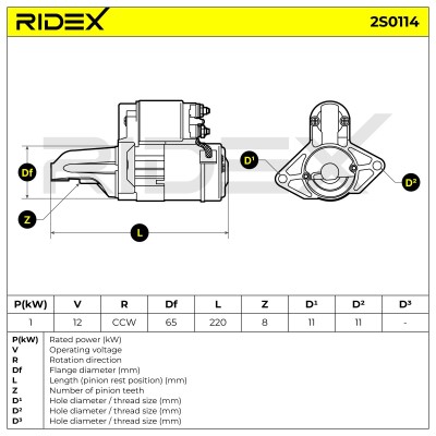Rozrusznik RIDEX 2S0114 2S0114 - foto 6