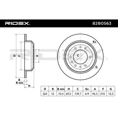 Tarcza hamulcowa RIDEX 82B0563 82B0563 - foto 3