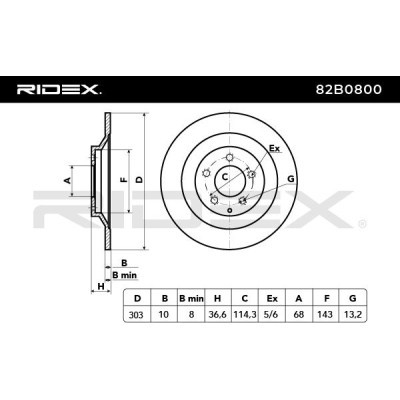 Tarcza hamulcowa RIDEX 82B0800 82B0800 - foto 3