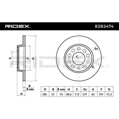 Tarcza hamulcowa RIDEX 82B2474 82B2474 - foto 4