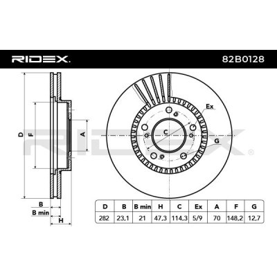 Tarcza hamulcowa RIDEX 82B0128 82B0128 - foto 6