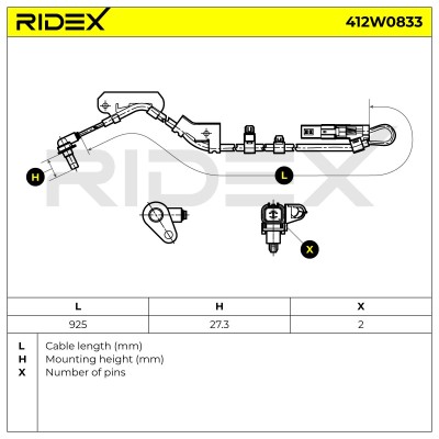 Czujnik ABS RIDEX 412W0833 412W0833 - foto 5