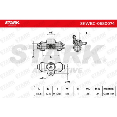 Cylinderek hamulcowy Stark SKWBC-0680074 SKWBC-0680074 - foto 4
