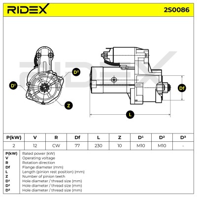Rozrusznik RIDEX 2S0086 2S0086 - foto 5