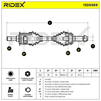 Półoś Napędowa RIDEX 13D0569 13D0569 - foto 7