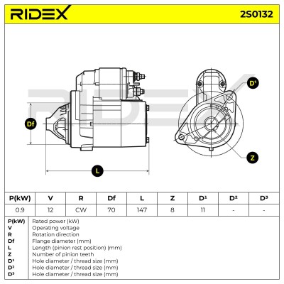 Rozrusznik RIDEX 2S0132 2S0132 - foto 6