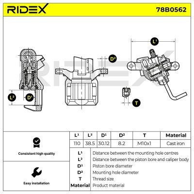 Zacisk Hamulcowy RIDEX 78B0562 78B0562 - foto 5