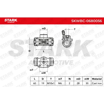 Cylinderek hamulcowy Stark SKWBC-0680056 SKWBC-0680056 - foto 5