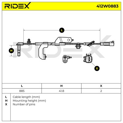 Czujnik ABS RIDEX 412W0883 412W0883 - foto 5