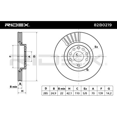 Tarcza hamulcowa RIDEX 82B0219 82B0219 - foto 7