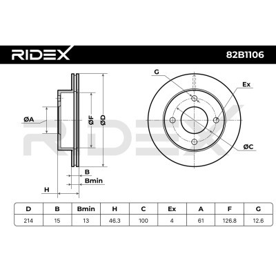Tarcza hamulcowa RIDEX 82B1106 82B1106 - foto 6