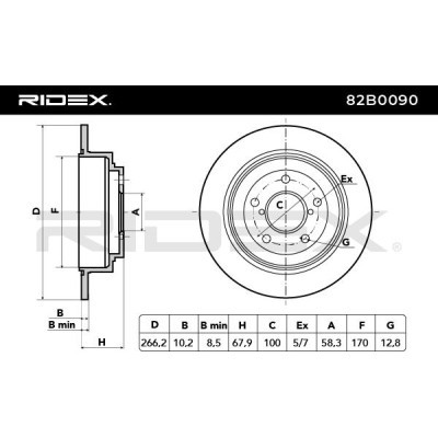 Tarcza hamulcowa RIDEX 82B0090 82B0090 - foto 4