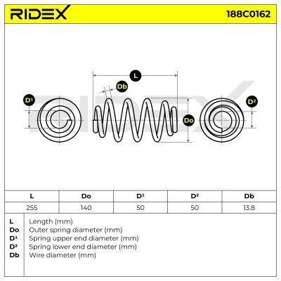 Sprężyna Zawieszenia RIDEX 188C0162 188C0162 - foto 3