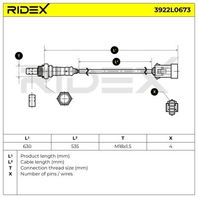 Sonda Lambda RIDEX 3922L0673 3922L0673 - foto 6
