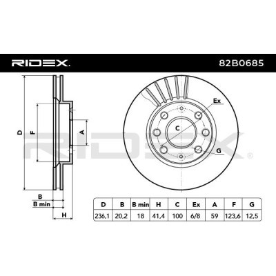 Tarcza hamulcowa RIDEX 82B0685 82B0685 - foto 6