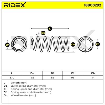 Sprężyna Zawieszenia RIDEX 188C0292 188C0292 - foto 5