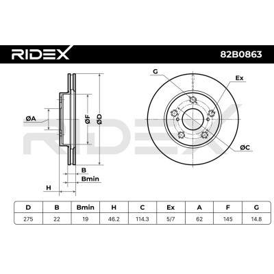 Tarcza hamulcowa RIDEX 82B0863 82B0863 - foto 3