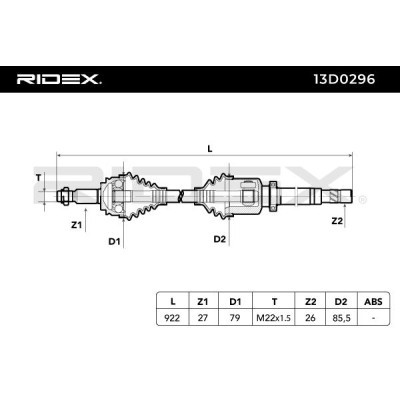 Półoś Napędowa RIDEX 13D0296 13D0296 - foto 6