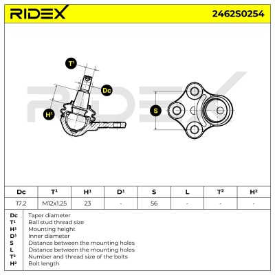Sworzeń wahacza RIDEX 2462S0254 2462S0254 - foto 9