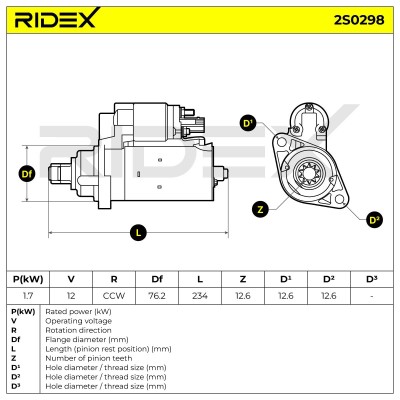 Rozrusznik RIDEX 2S0298 2S0298 - foto 7