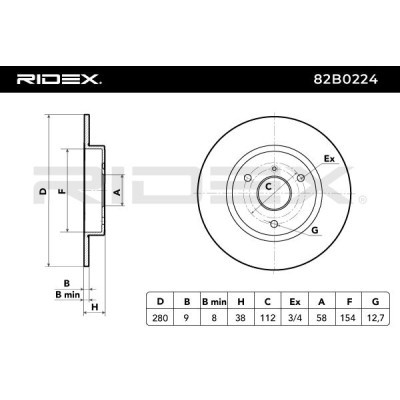 Tarcza hamulcowa RIDEX 82B0224 82B0224 - foto 7
