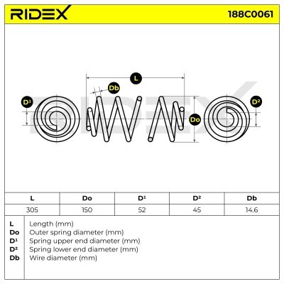 Sprężyna Zawieszenia RIDEX 188C0061 188C0061 - foto 5