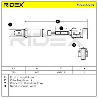 Sonda Lambda RIDEX 3922L0257 3922L0257 - foto 6