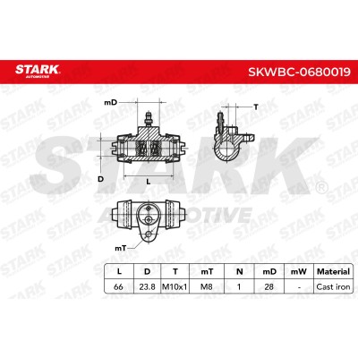 Cylinderek hamulcowy Stark SKWBC-0680019 SKWBC-0680019 - foto 8