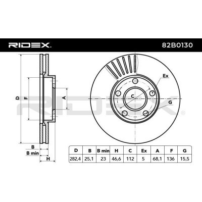 Tarcza hamulcowa RIDEX 82B0130 82B0130 - foto 3