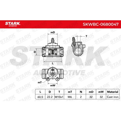 Cylinderek hamulcowy Stark SKWBC-0680047 SKWBC-0680047 - foto 8