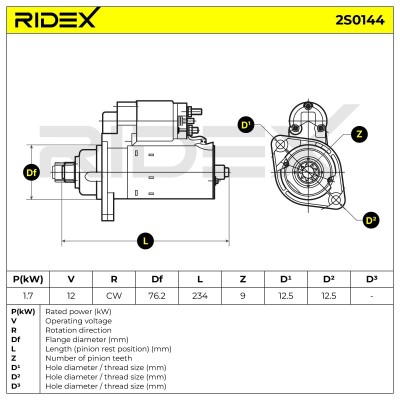 Rozrusznik RIDEX 2S0144 2S0144 - foto 6