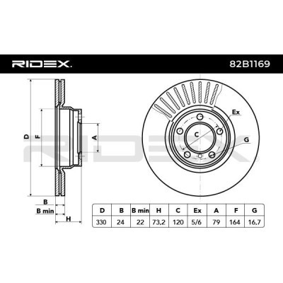 Tarcza hamulcowa RIDEX 82B1169 82B1169 - foto 3
