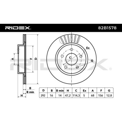 Tarcza hamulcowa RIDEX 82B1578 82B1578 - foto 5