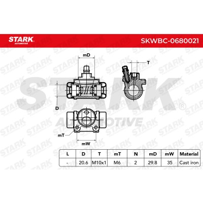 Cylinderek hamulcowy Stark SKWBC-0680021 SKWBC-0680021 - foto 5