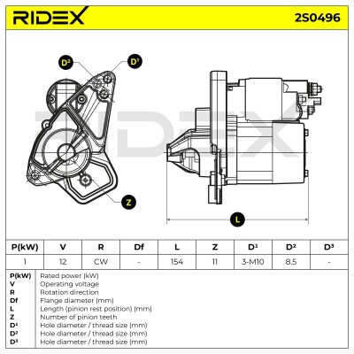 Rozrusznik RIDEX 2S0496 2S0496 - foto 7