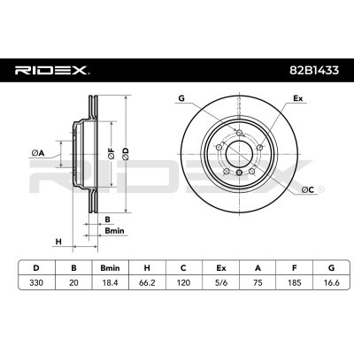 Tarcza hamulcowa RIDEX 82B1433 82B1433 - foto 6