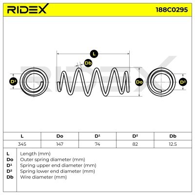 Sprężyna Zawieszenia RIDEX 188C0295 188C0295 - foto 4